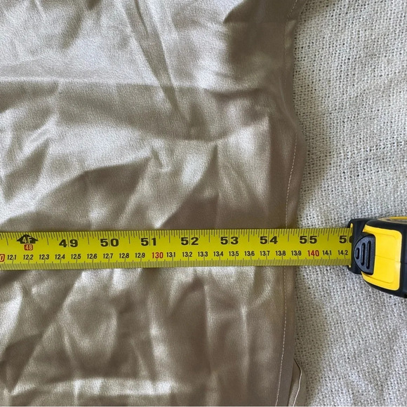 BIRDY Grey Satin-Look Champagne Maxi Slip Dress with Slit Size M - Picture 17 of 17